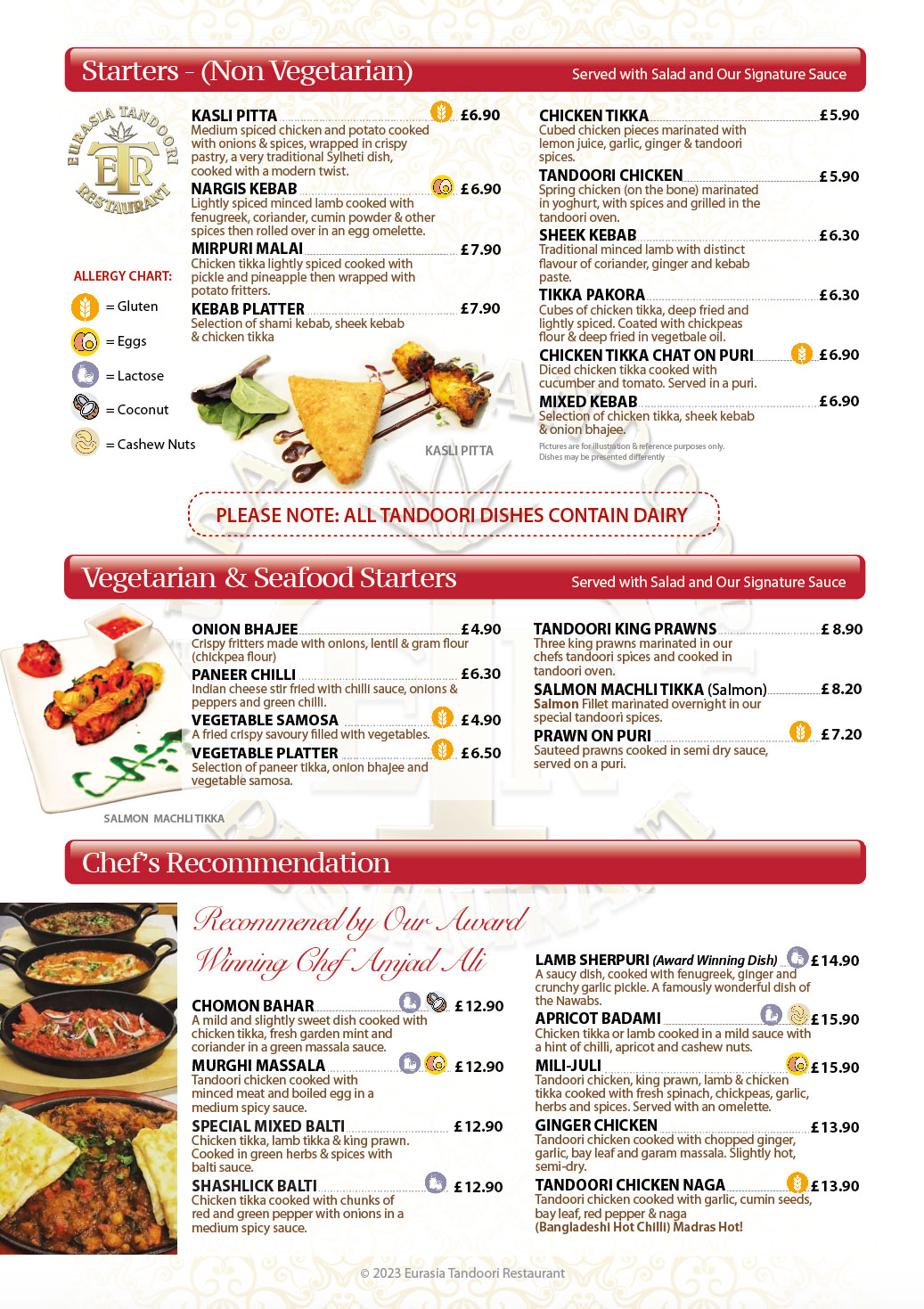 Dine In Menu